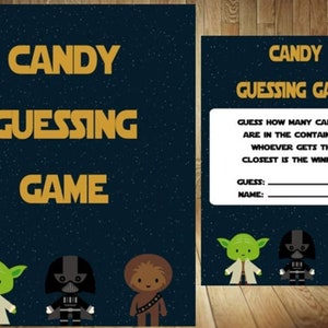 Star Wars Candy Guess Game, Star Wars Baby Shower, Star Wars Baby Shower Gender Reveal, Star Wars Gender Neutral, Shower Guessing Game