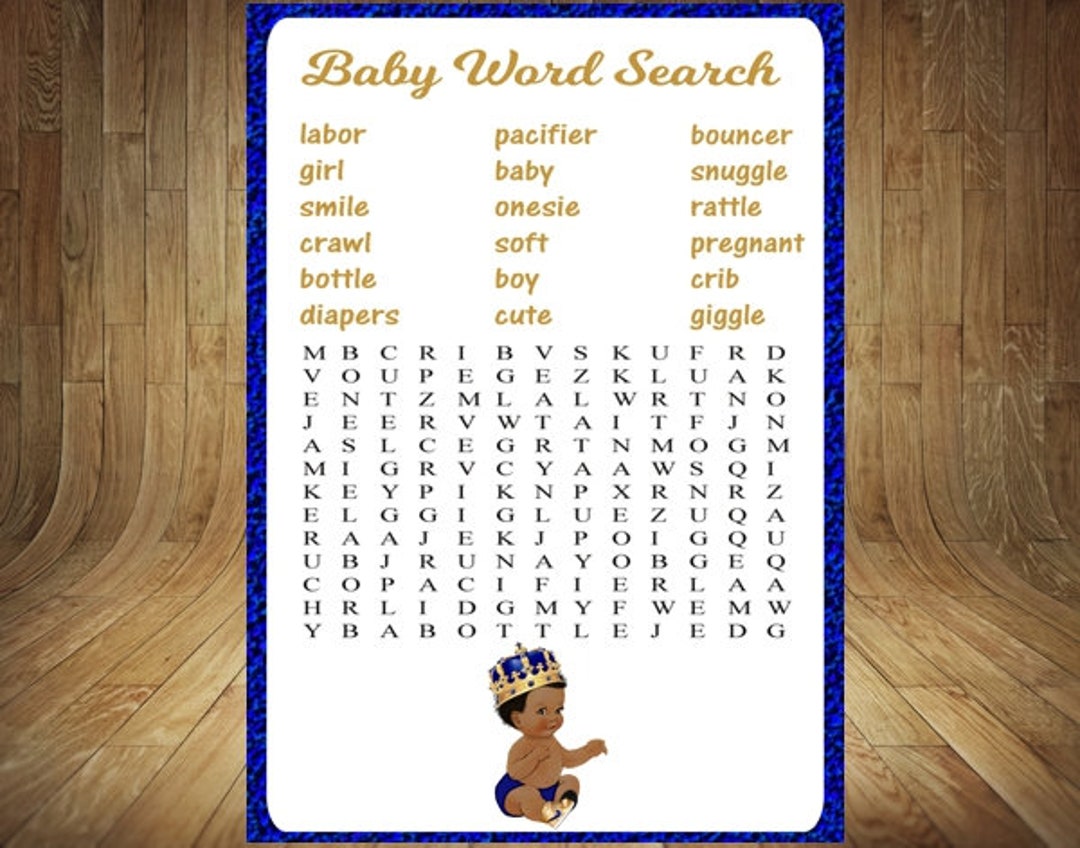 Royal Prince Baby Shower Games, Africanamerican Prince Baby Shower