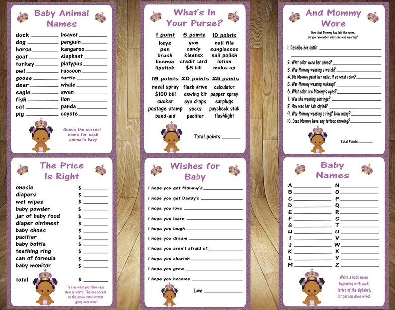 Flash Sale Latino Princess Baby Shower Games Hispanic Baby Etsy