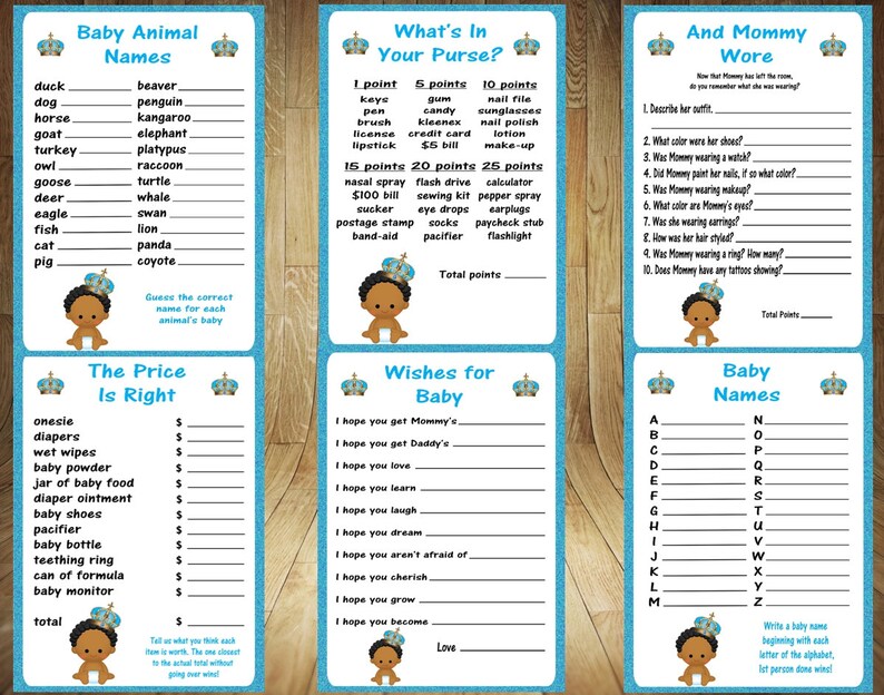 MEGA Sale Latino Prince Baby Shower Games Hispanic Baby | Etsy