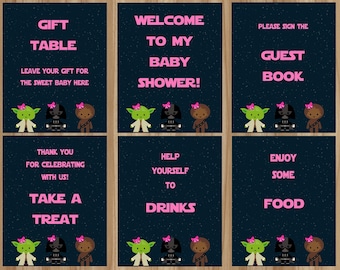 MEGA Sale!!! Star Wars Baby Shower Signs, Star Wars Baby Shower, Star Wars Baby Shower Posters, Star Wars Shower, Star Wars Girl Shower, DIY