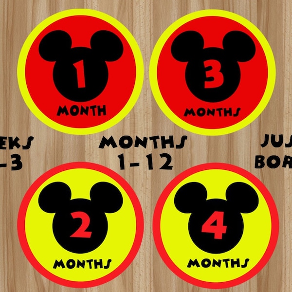 Mickey Stickers, Mickey Just Born, Mickey Bodysuit, Mickey Monthly, Mickey Monthly Download, Mickey DIY, Mickey Calendar, Mickey Birthday