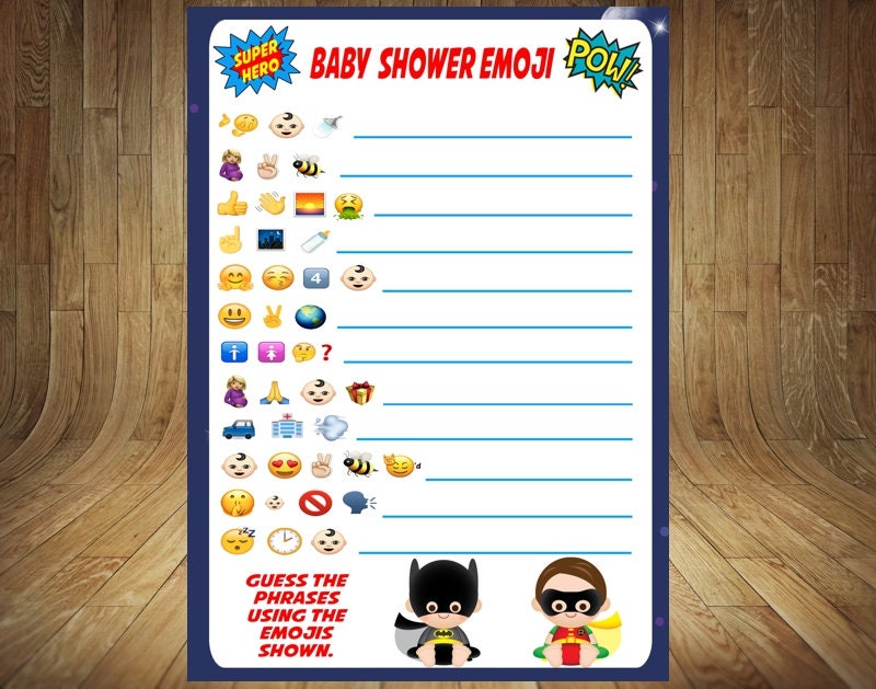 Superhelden-Babyparty-Spiele, Superheld-Babyparty, Superhelden-Babyparty, Superbaby-Babyparty, Super Baby, Superheld, Baby Emoji