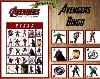 MEGA Ausverkauf!!! Avengers Bingo, Avengers Bingo, Avengers Geburtstag, Avengers Party, Avengers Geburtstagsspiel, Geburtstagsspiel, digitale Datei