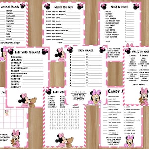 MEGA Sale!!! All 9 Games! Minnie Mouse Baby Shower Games, Minnie Mouse Baby Shower, Minnie Baby Shower Game, Digital File
