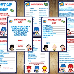 Create Your Own Bundle! Superhero Baby Shower Game, Superhero Baby Shower, Avengers Baby Shower, Superbaby Baby Shower, Super Baby