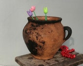 Very Old Clay Vessel, Clay Pots, Ceramic Vase, Clay Pot, Ceramic Pot, Flower Vase, Rustic Bowl, Unique Pot, Antique Clay Jug, Unique decor