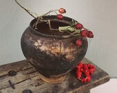 Vintage Pot, Small Clay Pot, Antique Amphora, Clay Plant Pot, Low Pot, Elegant Pot, Clay Pot, Antique Clay Pot, Unique Pot, Primitive decor