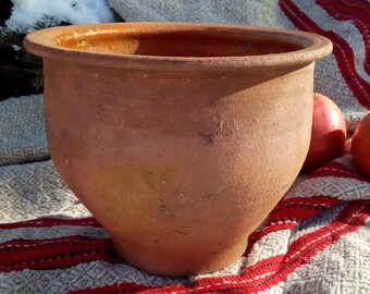 Antique pot, Small clay pot, Antique amphora, Clay pot for plants, Ancient vase, Low pot, Elegant pot, Mortar, Pottery, Unique decor, Decor