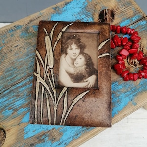 Vintage Victorian B&W Photo, Vintage Photo, Unique Photo, Antique Embossed Cardboard Photo Frame, Vintage Photo Frame with Brass Clasps