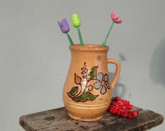 Ceramic jug, Antique clay jug, Rustic milk jug, Traditional ceramic jug, Antique ceramic milk jug, Unique jug, Clay pot, Clay dishes, Pot