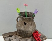 Very Old Clay Vessel, Clay Pots, Ceramic Vase, Antique amphora, Clay Pot, Ceramic Pot, Flower Vase , Antique Clay Jug, Primitive decor