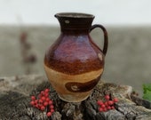 Clay pots, Ceramic vase, Clay jug, Unique pot, Flower vase, Clay flower pot, Ceramic vase, Ceramic dishes, Gift Fire orange, Table decor