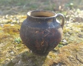 Vintage Pot, Small Clay Pot, Antique Amphora, Clay Plant Pot, Low Pot, Elegant Pot, Clay Pot, Antique Clay Pot, Unique Pot, Primitive decor