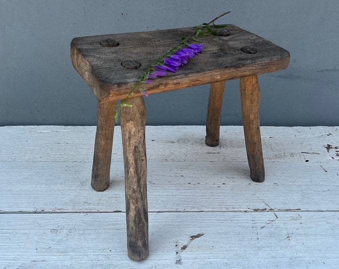 Antique Wooden Stool, Vintage Bench Farmhouse Rustic Wooden Seat Rustic ...