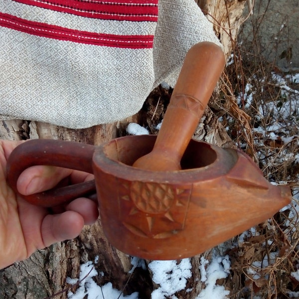 Antique wooden bowl, Wood mug, Wooden cup, Bowl With Handles Rustic, Wooden bowl, Farmhouse decor, Wooden mortar, Carved Decor, Photo shot