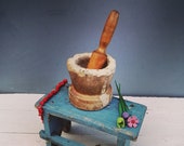 Antique Stone Mortar, Rustic, Cottage, Boho Chic, Country, Kitchen, Country House, Unique Kitchen Decor Accessories, Primitive Kitchen Decor