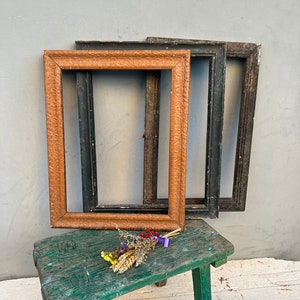 Antique wood frame, Wooden photo frame Antique photo frame, Artistic photo frame, Folk art, Home decor, Original frame, Three frames.