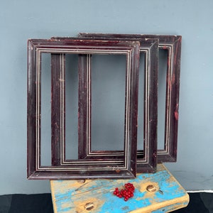 Antique wood frame, Wooden photo frame Antique photo frame, Artistic photo frame, Folk art, Home decor, Original frame, Three frames.