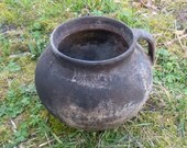 Vintage Pot, Small Clay Pot, Antique Amphora, Clay Plant Pot, Low Pot, Elegant Pot, Clay Pot, Antique Clay Pot, Unique Pot, Primitive decor