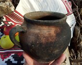 Antique pot, Small clay pot, Antique amphora, Clay pot for plants, Ancient vase, Low pot, Elegant pot, Clay vessel, Antique pottery, Vintage