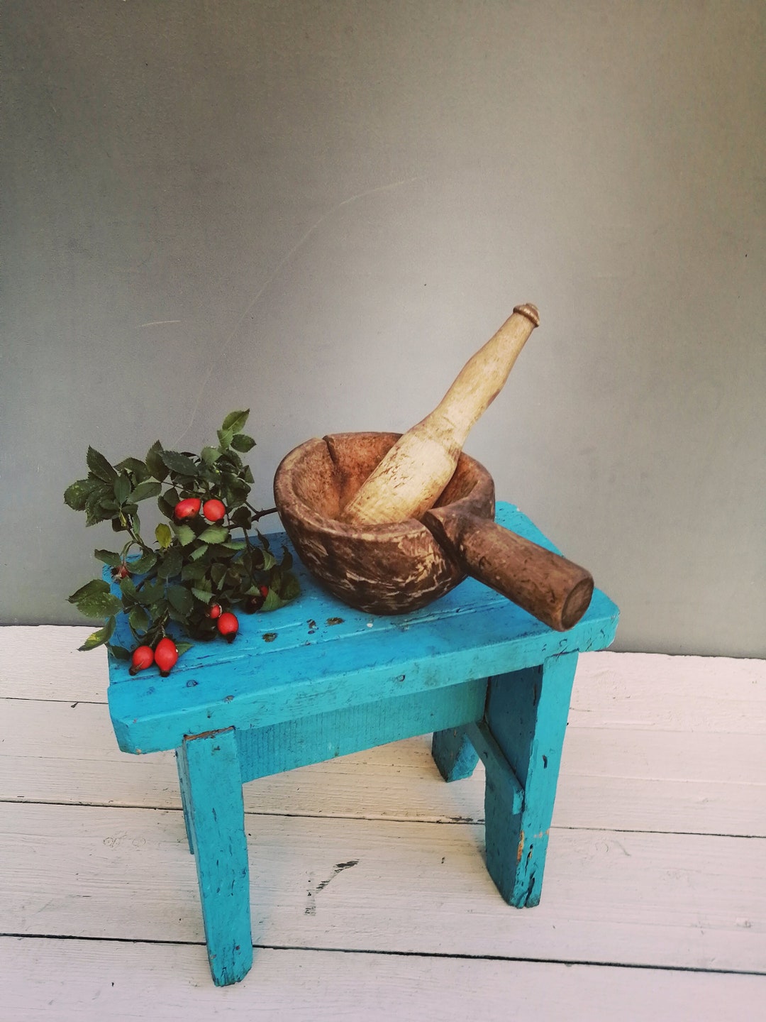 Antique Wood Bowl, Wood Mug, Wood Mortar, Wood Utensils, Antique Bucket