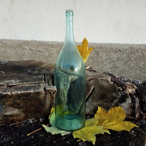 Vintage Glass Carafe, Wine Carafe, Vintage Carafe, Kitchen Decor, Antique Bottle, Unique Bottle, Green Bottle, Vintage vase, Made in Ukraine