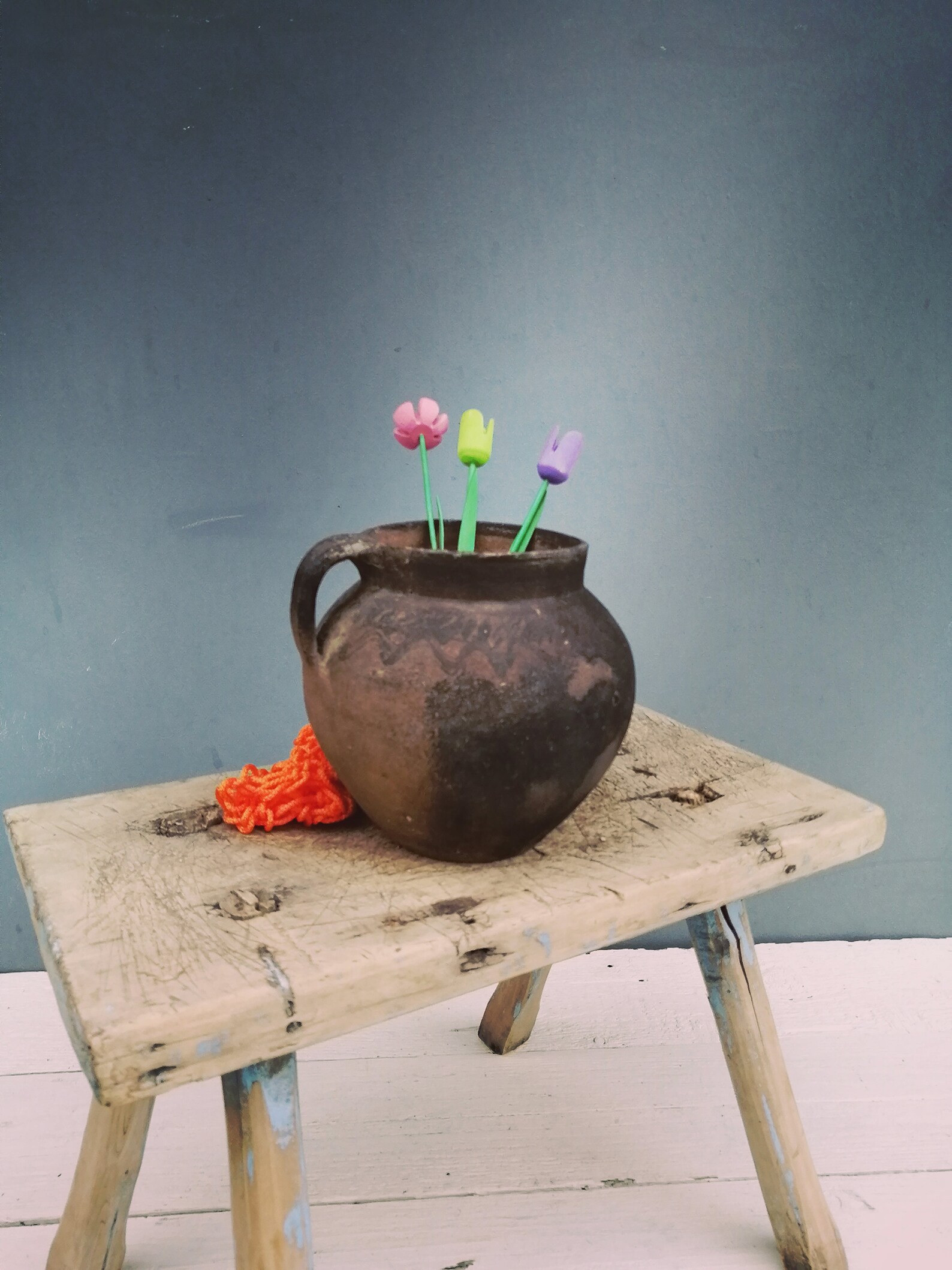 Vintage Clay Pot Ceramic Vase Unique Pot Flower Vase Etsy