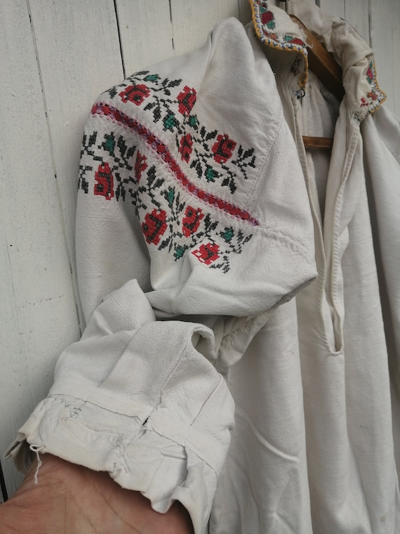 Vintage Ukrainian embroidered shirt, Embroidered s