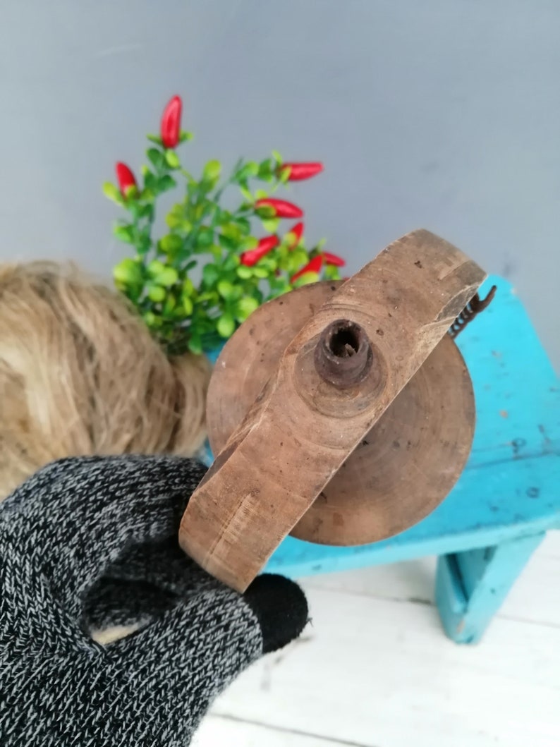 Wooden Spool Vintage Spinning Wheel Antique Wooden Spinning Etsy