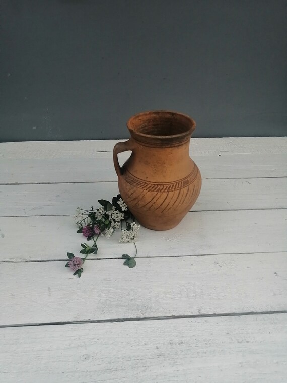 Clay Pots Ceramic Vase Unique Pot Vintage Pot Flower Vase Etsy