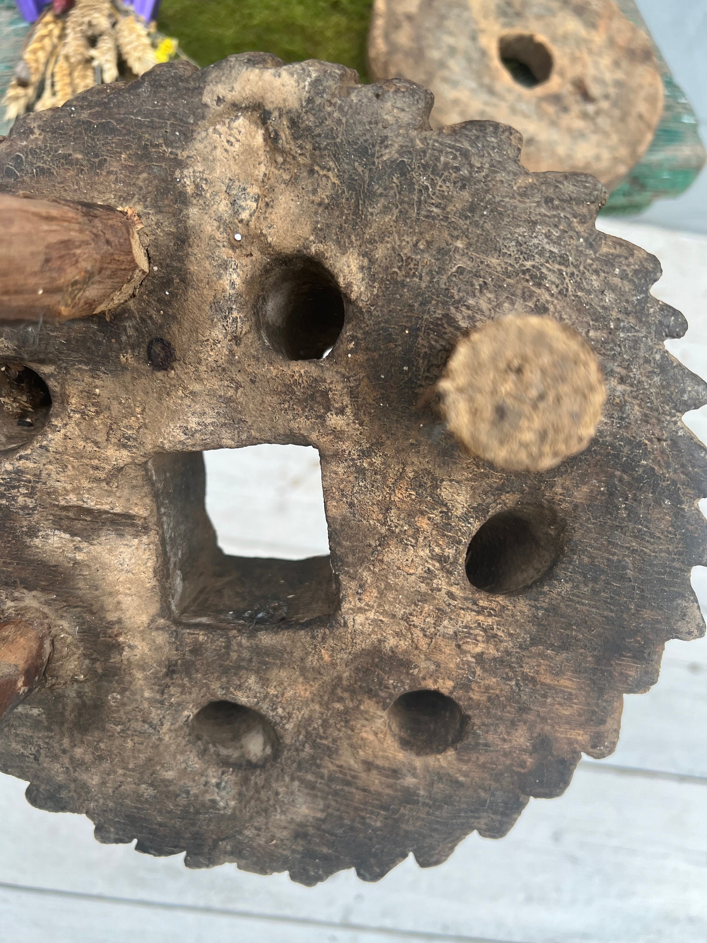 Antique Wooden Gear, Weaving Loom Wheel, Rustic Wall Decor - Etsy
