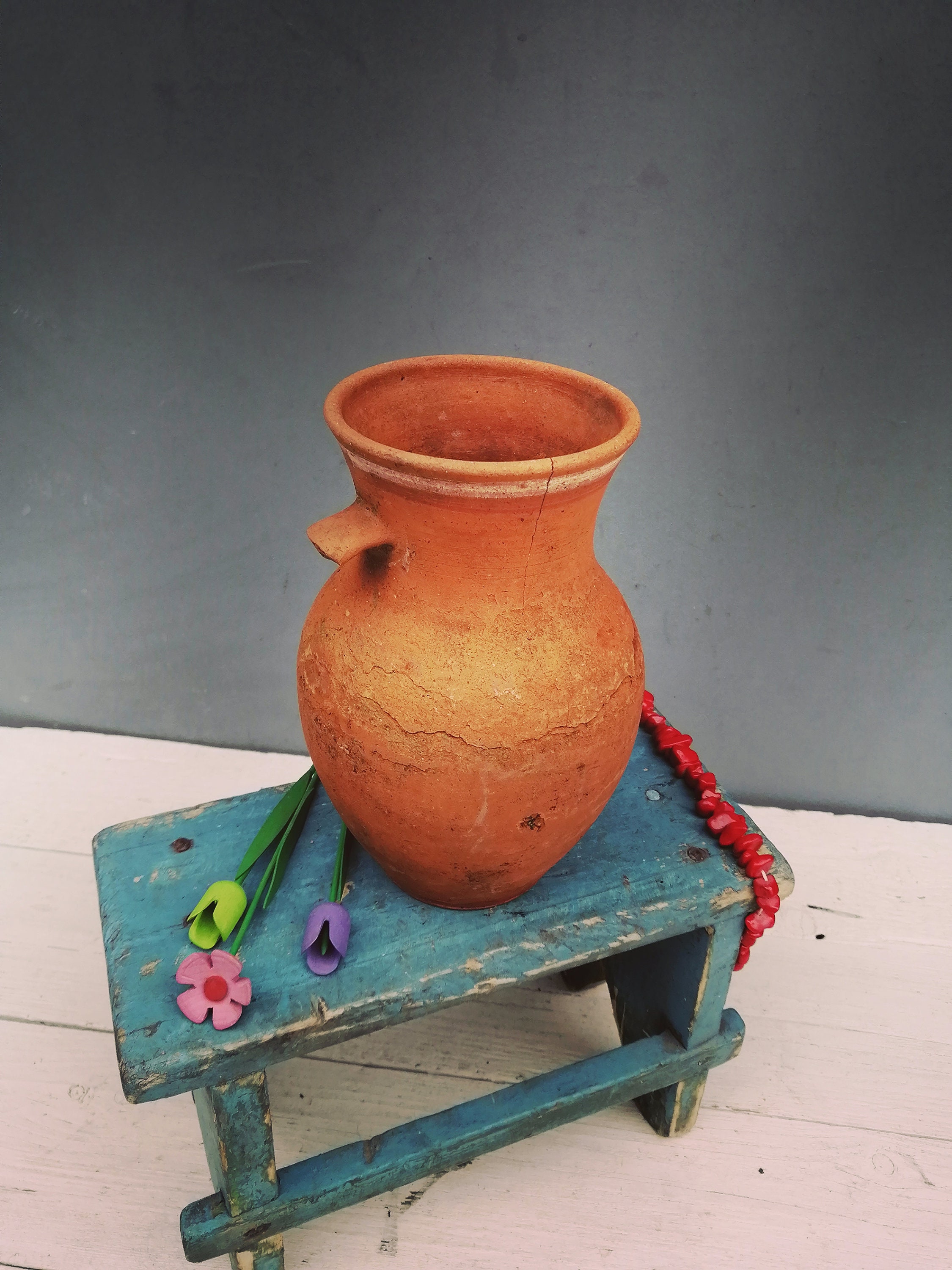 Clay pots Ceramic vase Unique pot Vintage pot Flower vase Etsy
