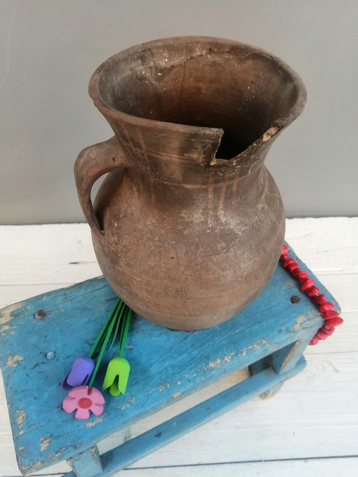 Clay pots Ceramic vase Unique pot Vintage pot Flower vase Etsy