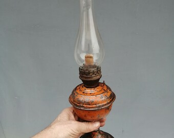 アンティーク灯油ランプ、素朴な農家風インテリア - Etsy 日本