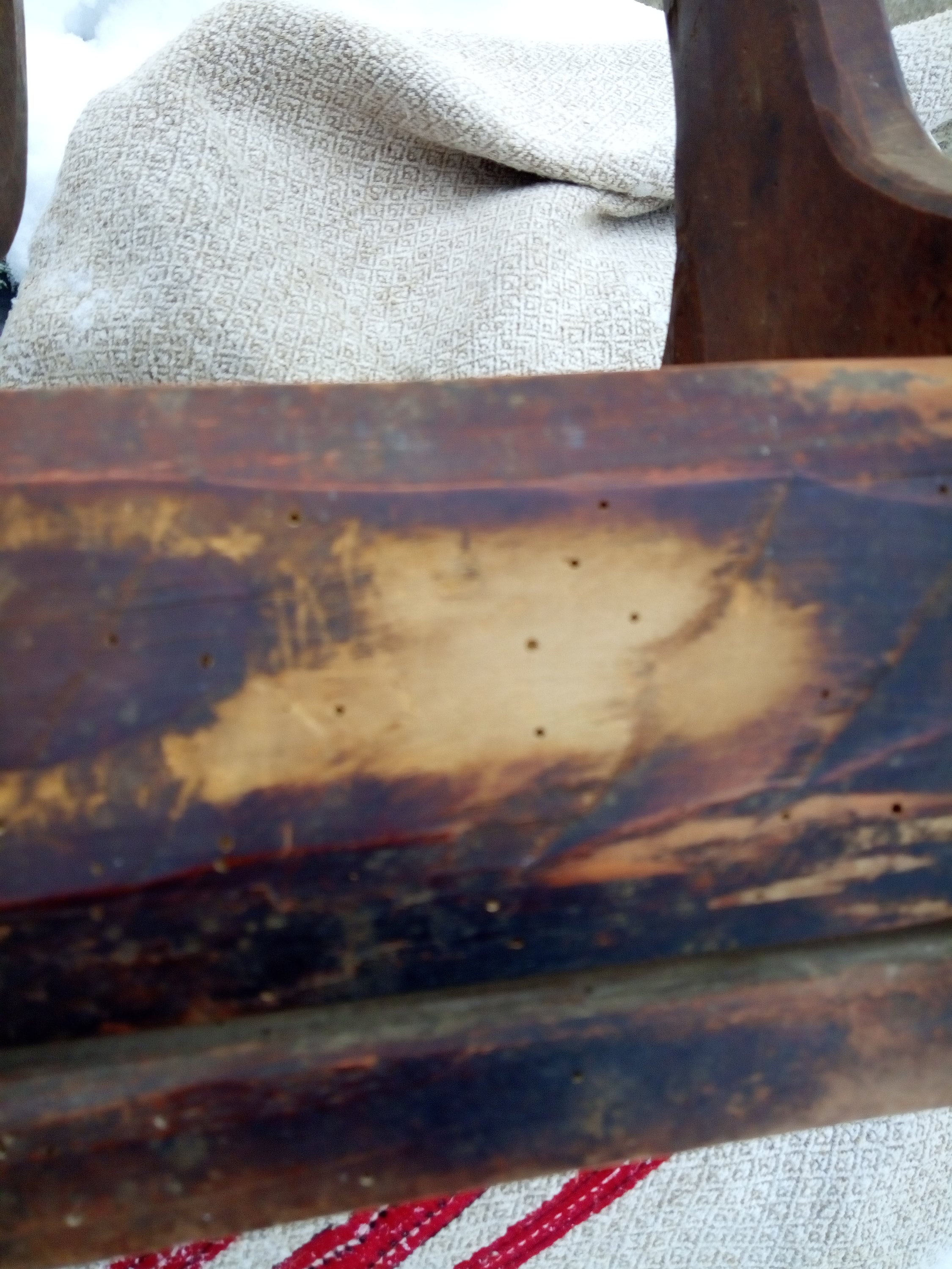 meuble metier en bois 45 casiers avec ancienne bobine de soie