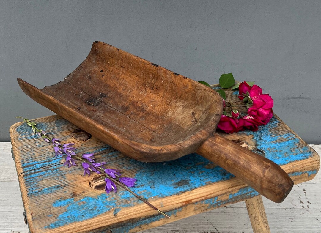 Vintage Large Scoop Vintage Wooden Scoop Grain Bucket Movie - Etsy