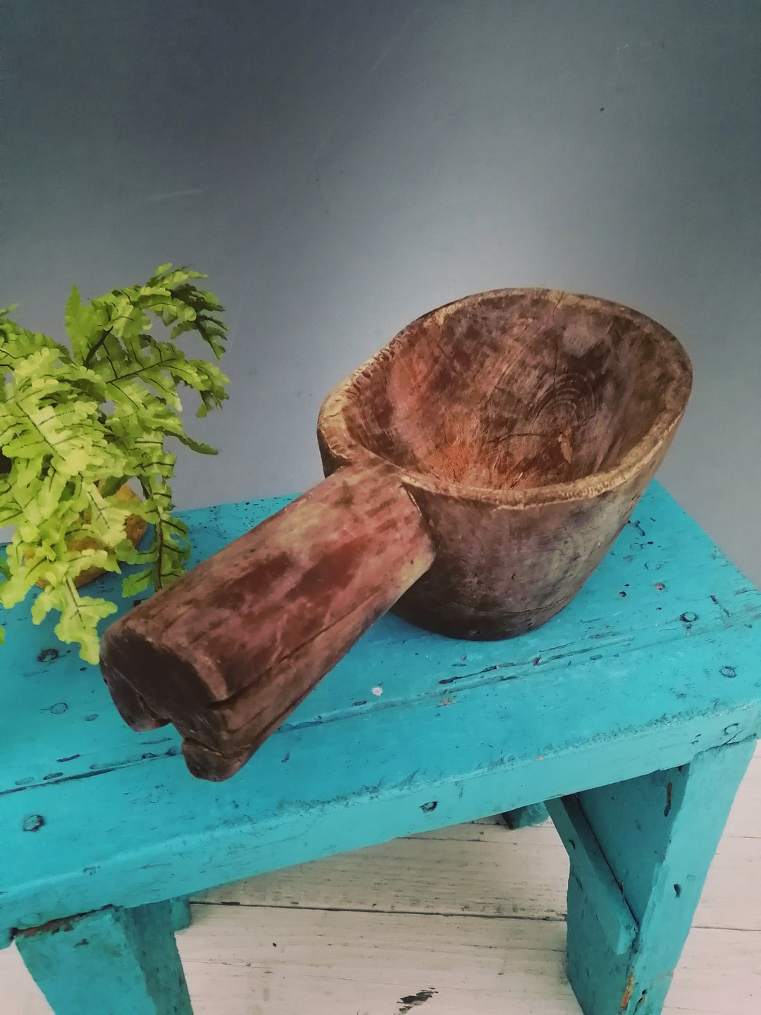 Antique Wood Bowl, Wood Mug, Wood Mortar, Wood Utensils, Antique Bucket