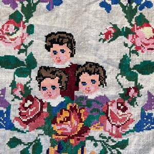 ヴィンテージの刺繍絵。ウクライナの手作りタペストリー刺繍 