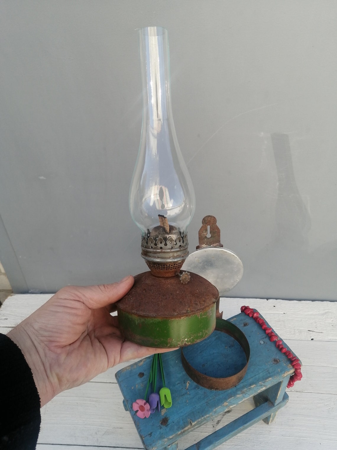 Lámpara de aceite antigua lámpara de queroseno lámpara de Etsy