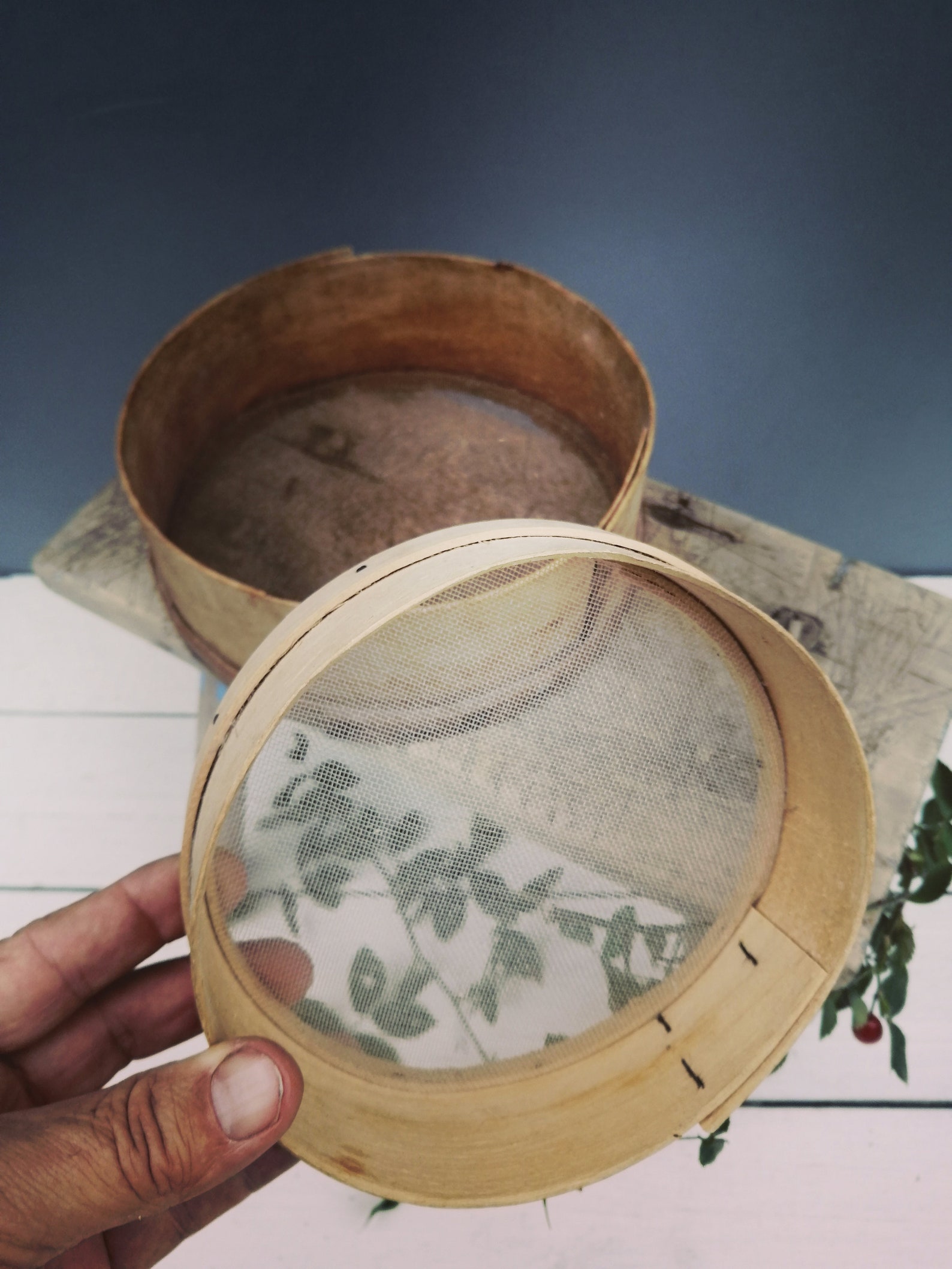 Vintage Wooden Sieve Wood Sieve Country House Decor Rustic Etsy UK