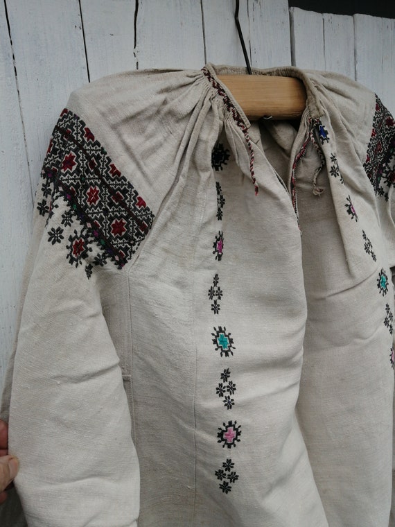 Vintage Ukrainian embroidered shirt, Embroidered s