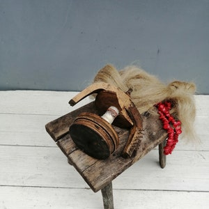 Wooden spool, Vintage spinning wheel, Antique wooden spinning, Primitive tool, Theater props, Rural decor, Primitive decor, Industrial decor