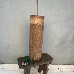 Old churn, Antique wooden bowl, Rustic vessel, Primitive decor, Wooden churn, Wooden home decor, Rustic decor, Flower vase, Terrace Decor