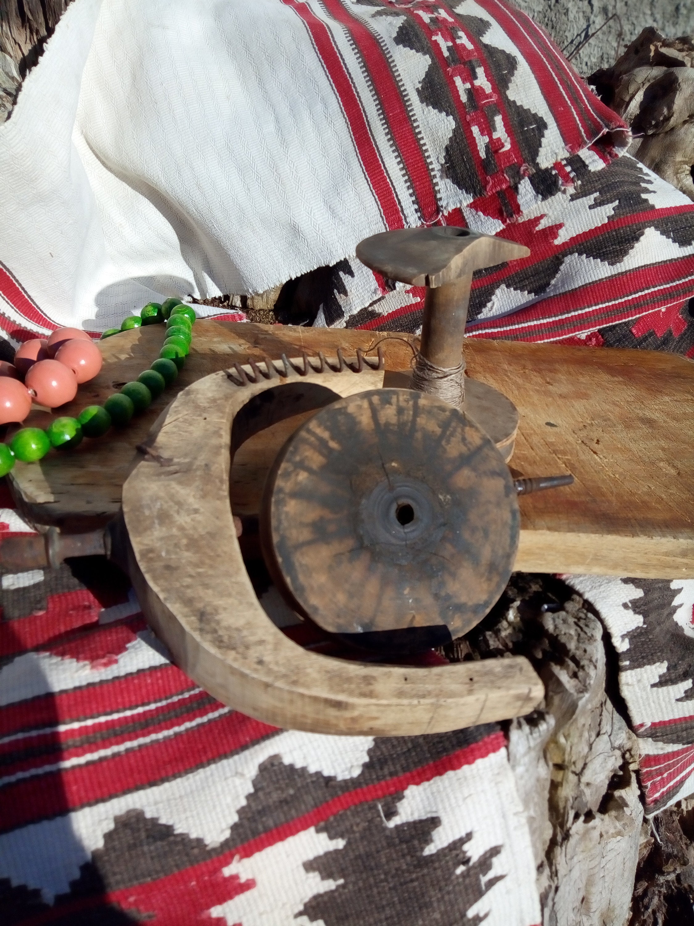 Wooden Spool Vintage Spinning Wheel Antique Wooden Spinning Etsy