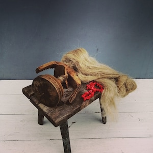 Wooden spool, Vintage spinning wheel, Antique wooden spinning, Primitive tool, Theater props, Rural decor, Primitive decor, Industrial decor