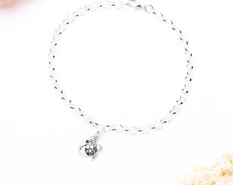 Bracelet bébé tortue de mer en argent sterling s925, cadeau d'anniversaire pour la saint-valentin