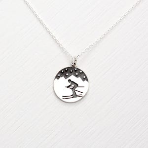 Berg Ski s925 Sterling Silber Halskette Geburtstagsgeschenk