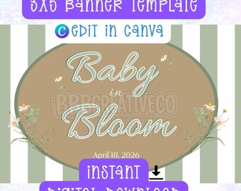 Baby in Bloom Shower Template-Gender Neutral Mockup-Digital Download