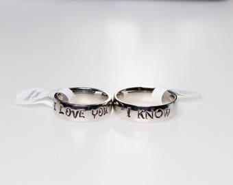 Star Wars Han and Leia Couples Stainless Steel Rings